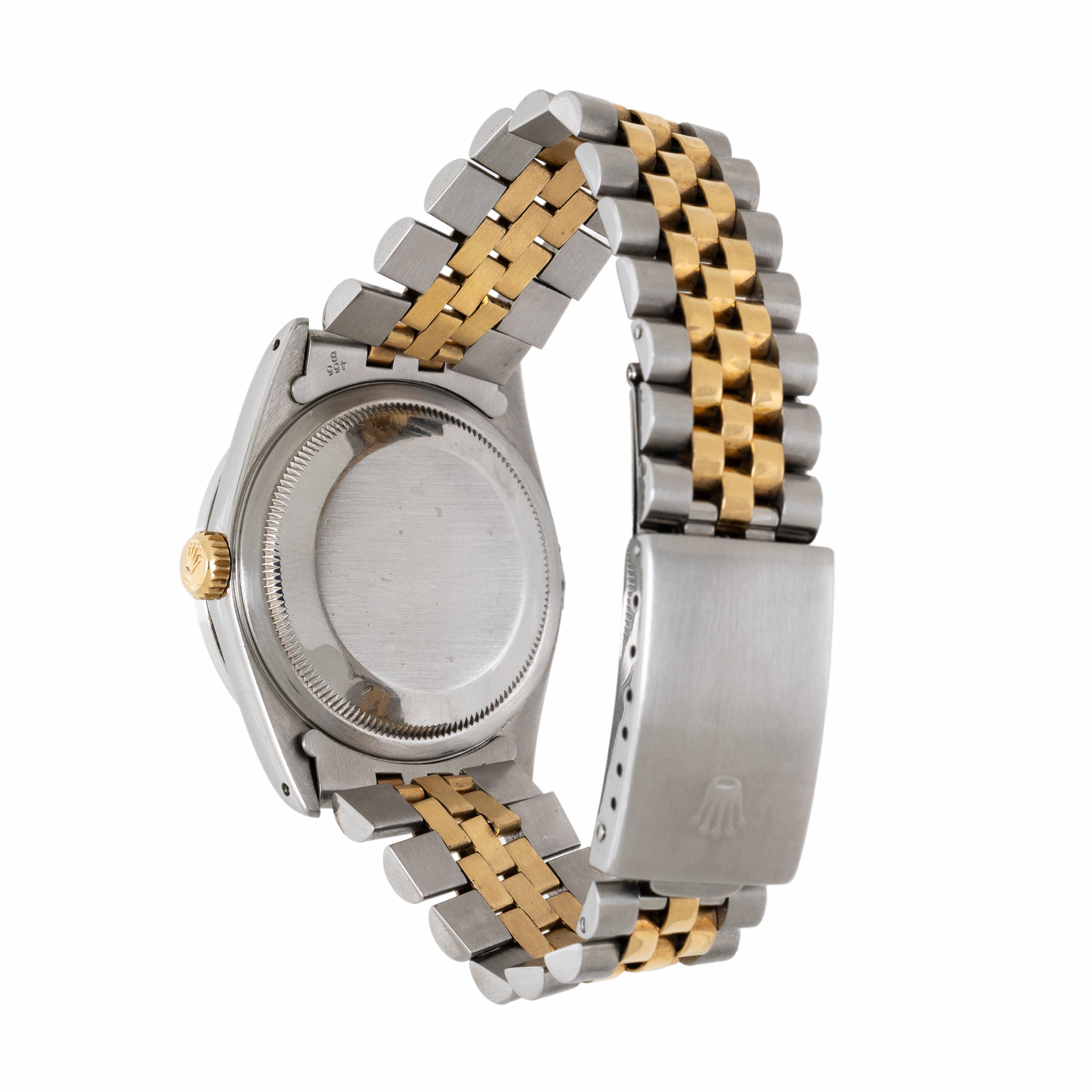 Rolex, Ref. 16233, Stainless Steel and 18K Yellow Gold 'Datejust' Watch with Aftermarket Dial and Bezel, with Box & Booklet