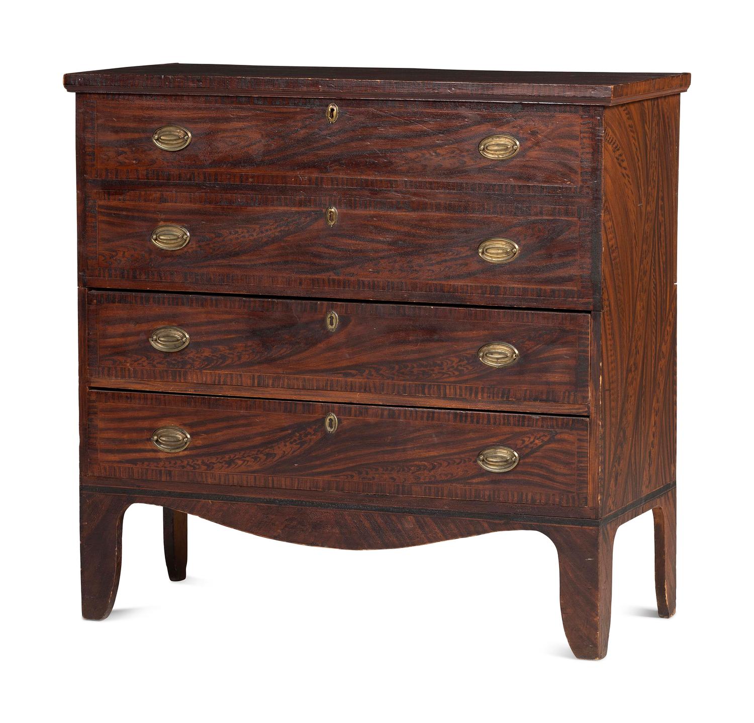 A Country Grain Painted Maple Two-Drawer Blanket Chest