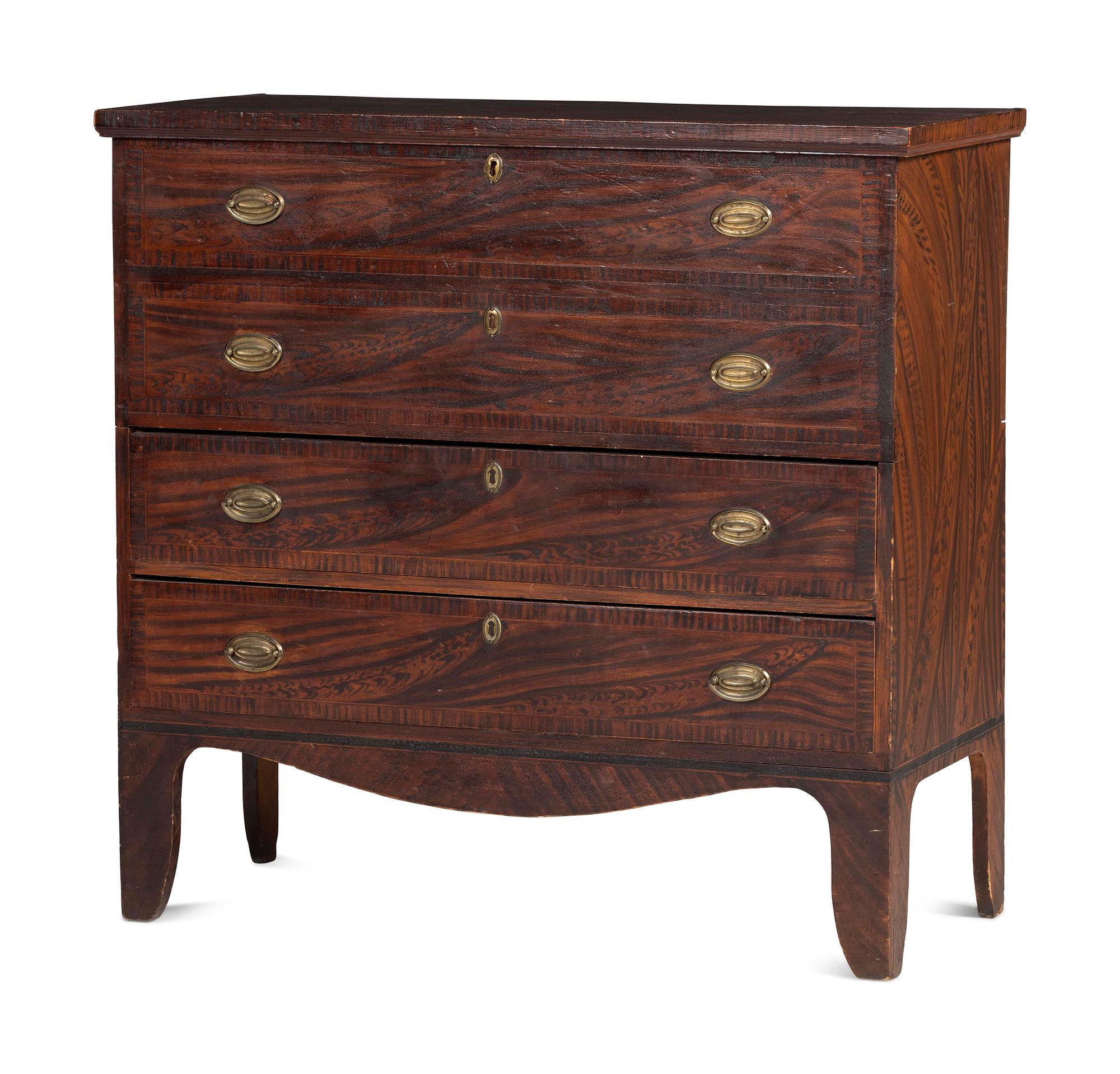 A Country Grain Painted Maple Two-Drawer Blanket Chest