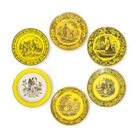 A Set of Five Creil-Montereau Faience Transferware Plates