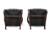 A Pair of George III Style Mahogany Upholstered Armchairs
