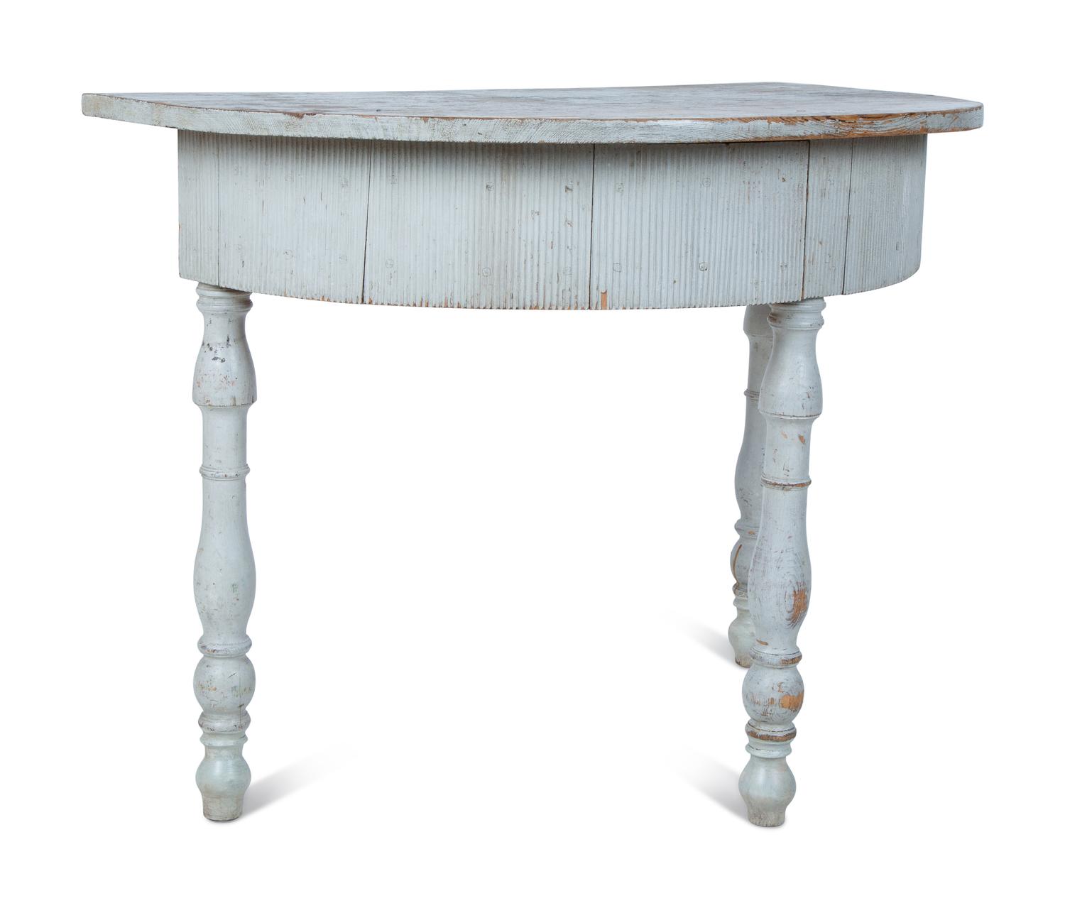 A Swedish Painted Demilune Console Table
