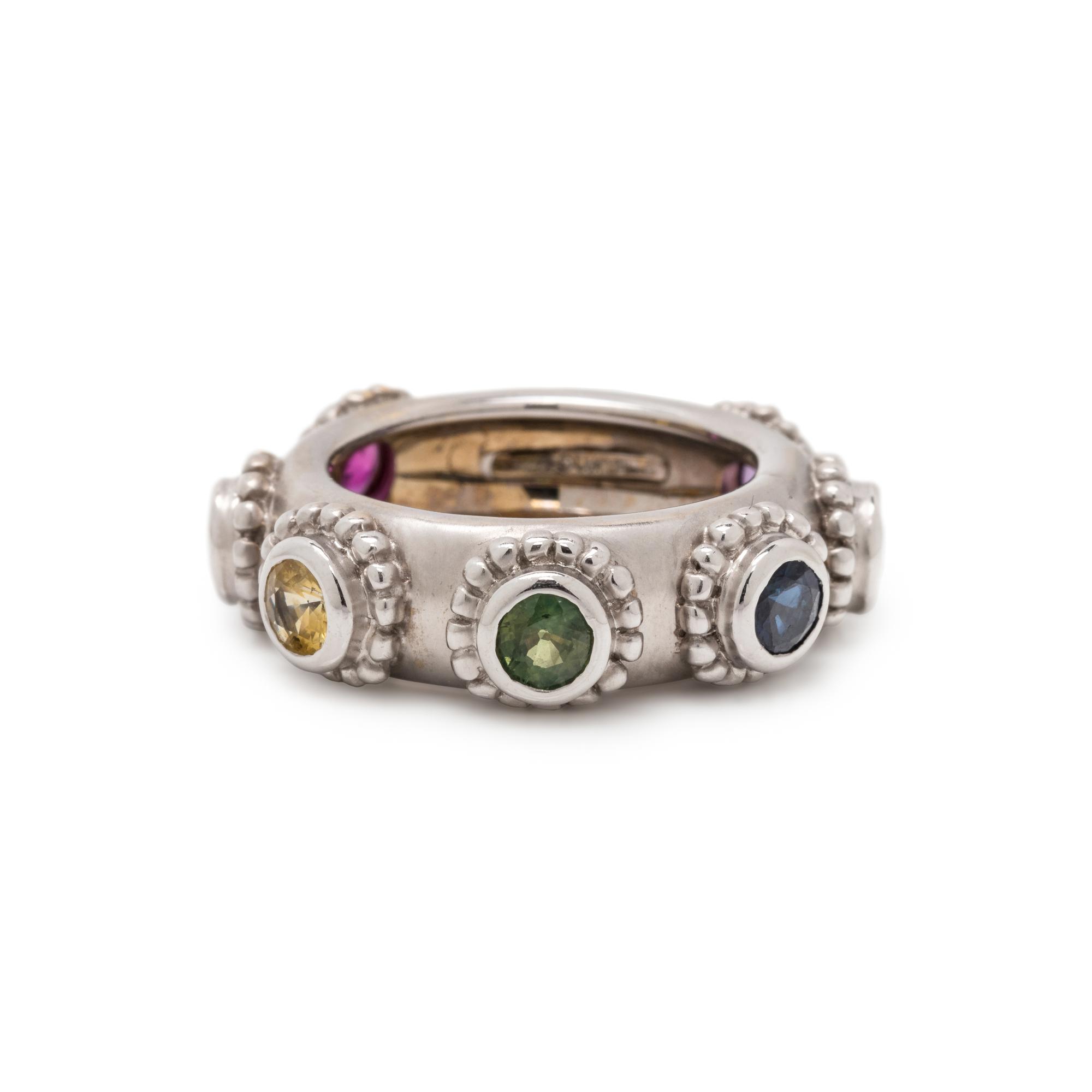 WHITE GOLD AND GEMSTONE RING
