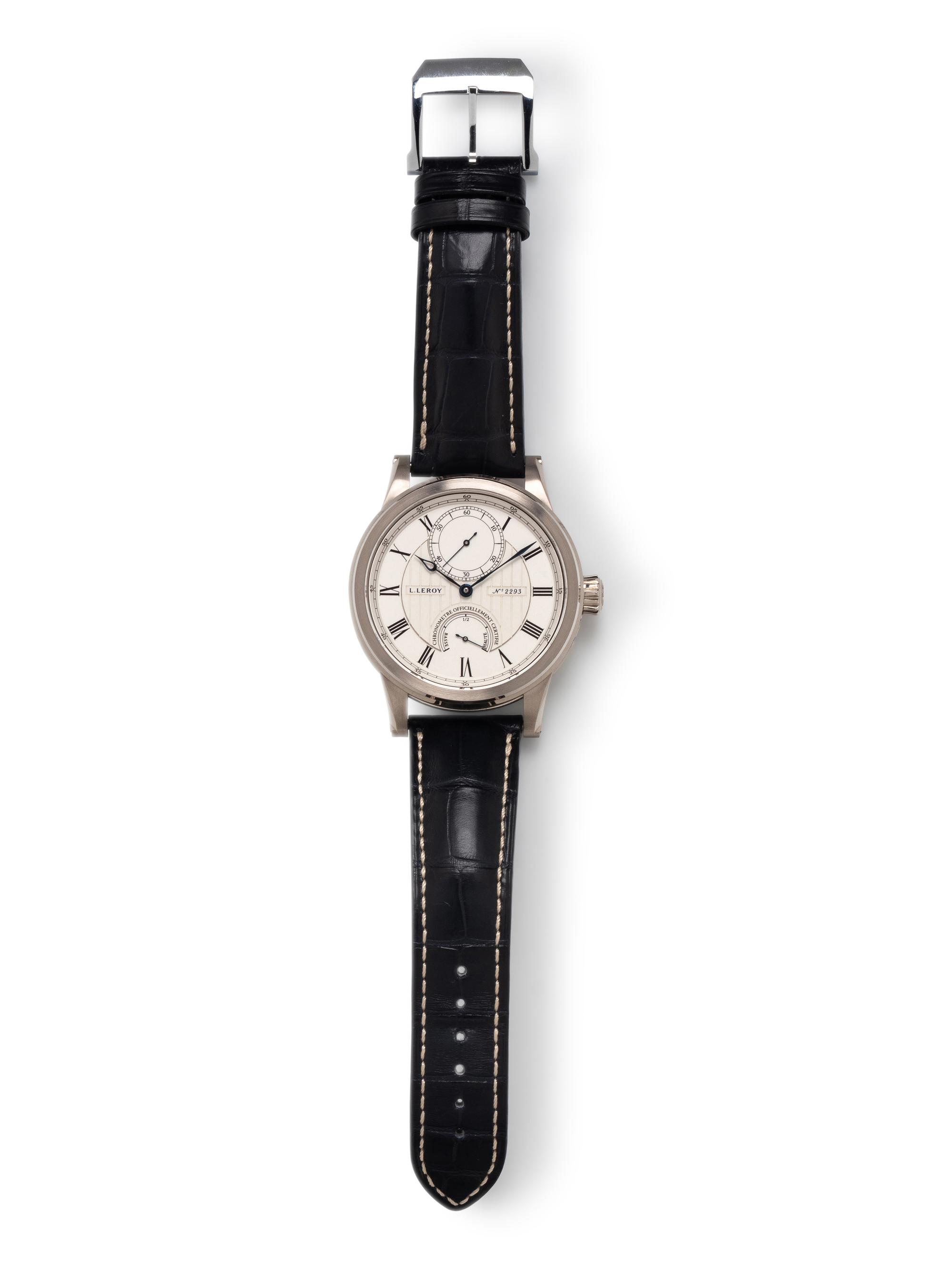 L.LEROY, 18K WHITE GOLD 'MARINE DECK CHRONOMETER' WATCH