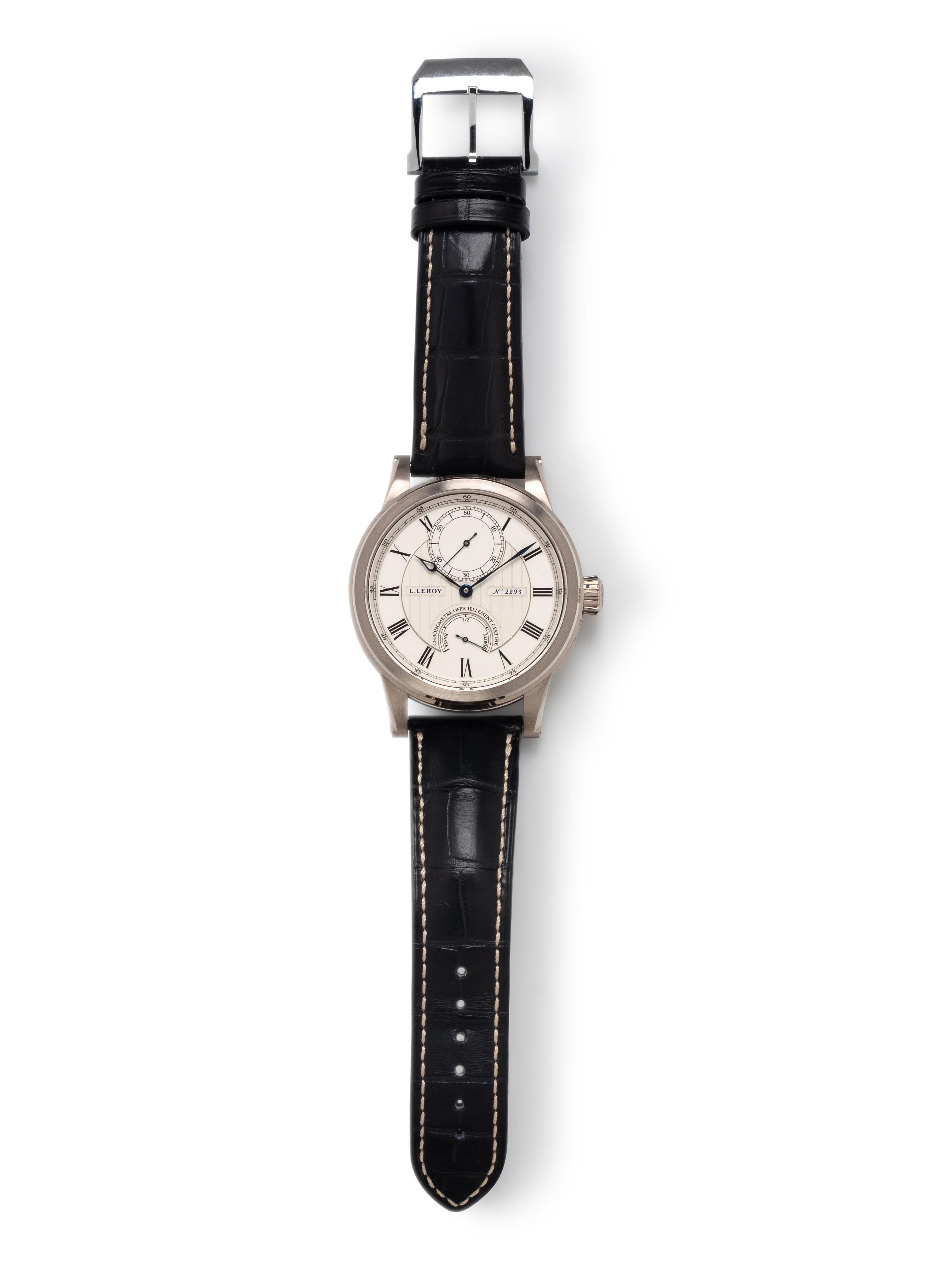 L.LEROY, 18K WHITE GOLD 'MARINE DECK CHRONOMETER' WATCH