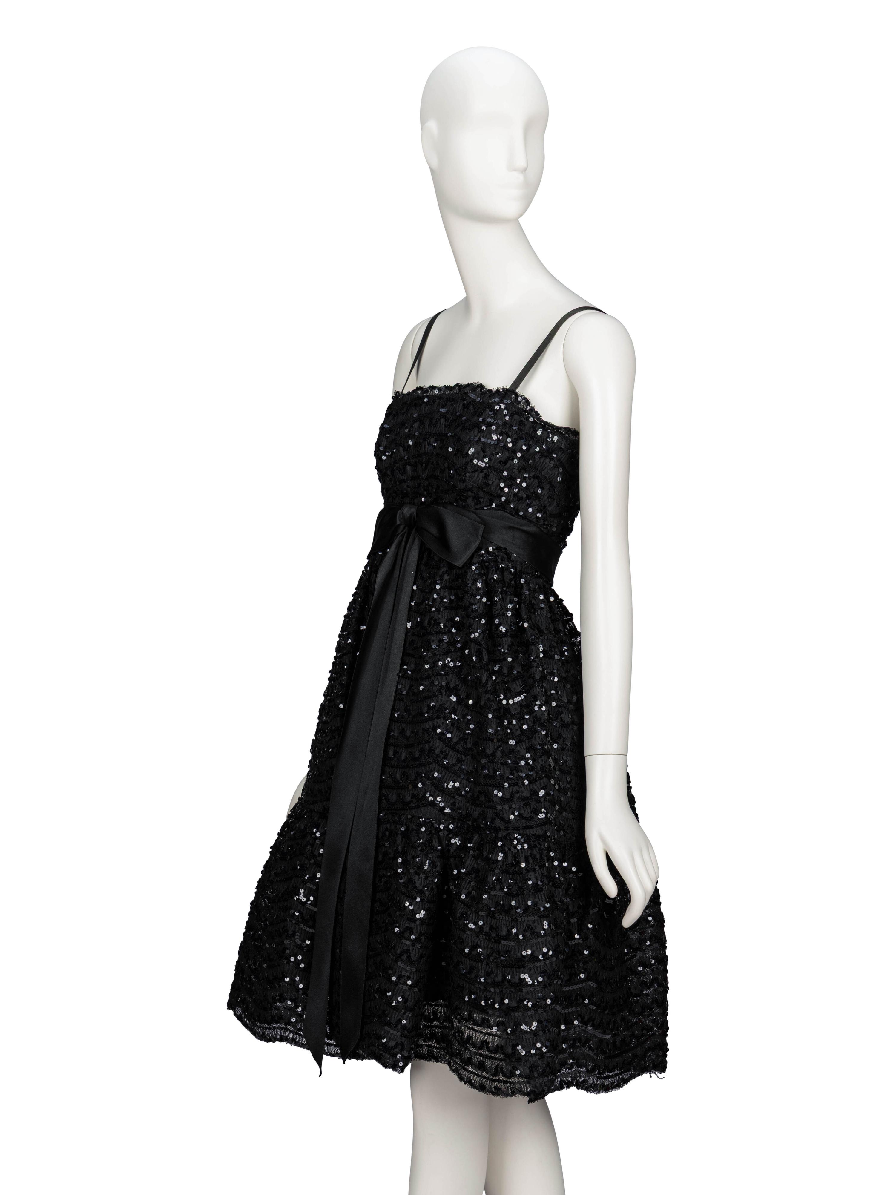 Bill Blass, Sequined Black Cocktail Dress