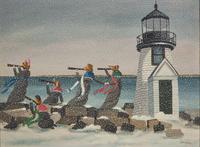 Ralph Eugene Cahoon (1910-1982), Figures Watching the Coast
