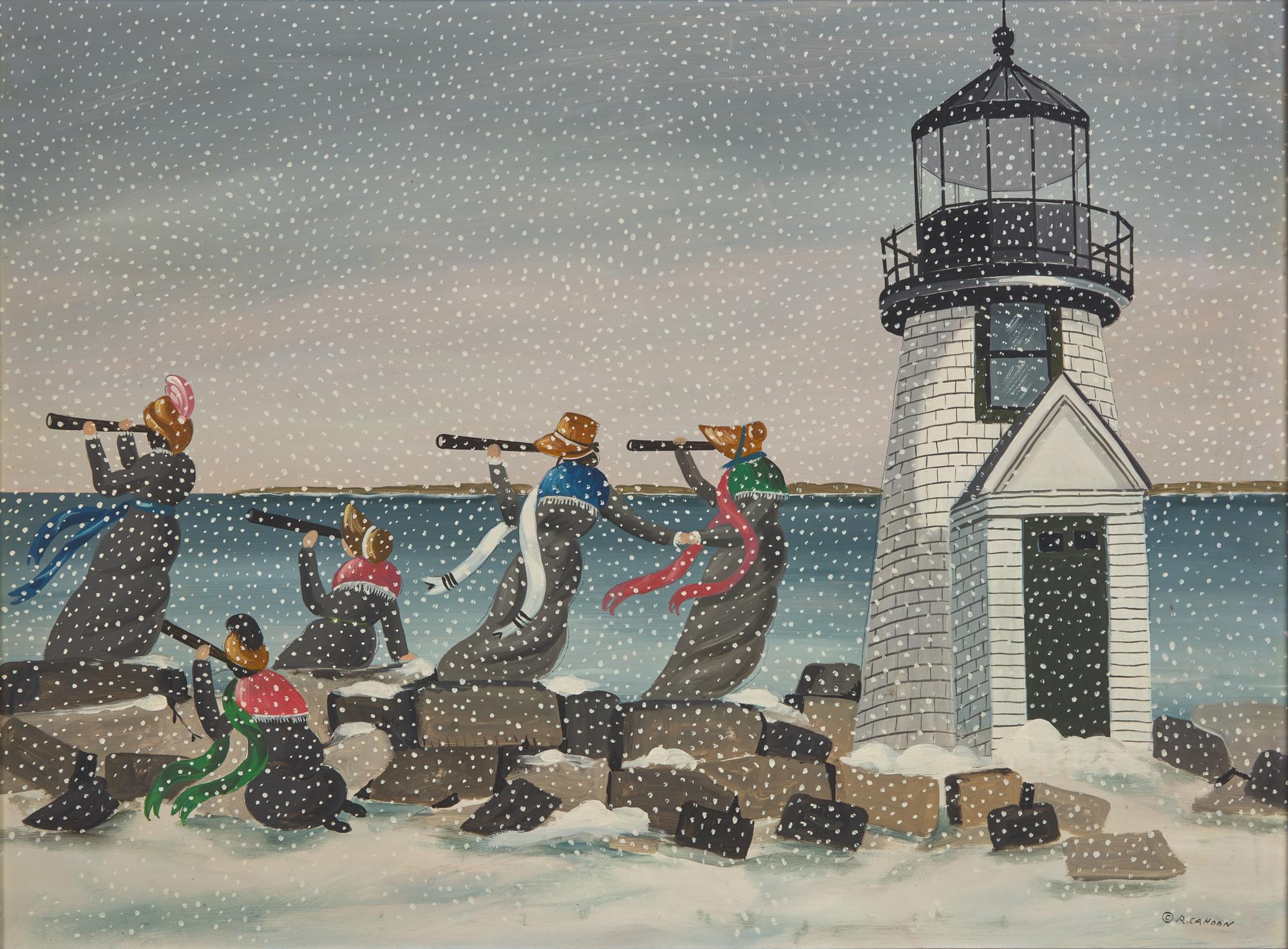 Ralph Eugene Cahoon (1910-1982), Figures Watching the Coast