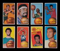 A Group of Eight 1970 Topps Basketball Cards (Including Lew Alcindor / Kareem Abdul-Jabbar and Wilt Chamberlain),