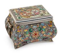An Enameled Silver Box