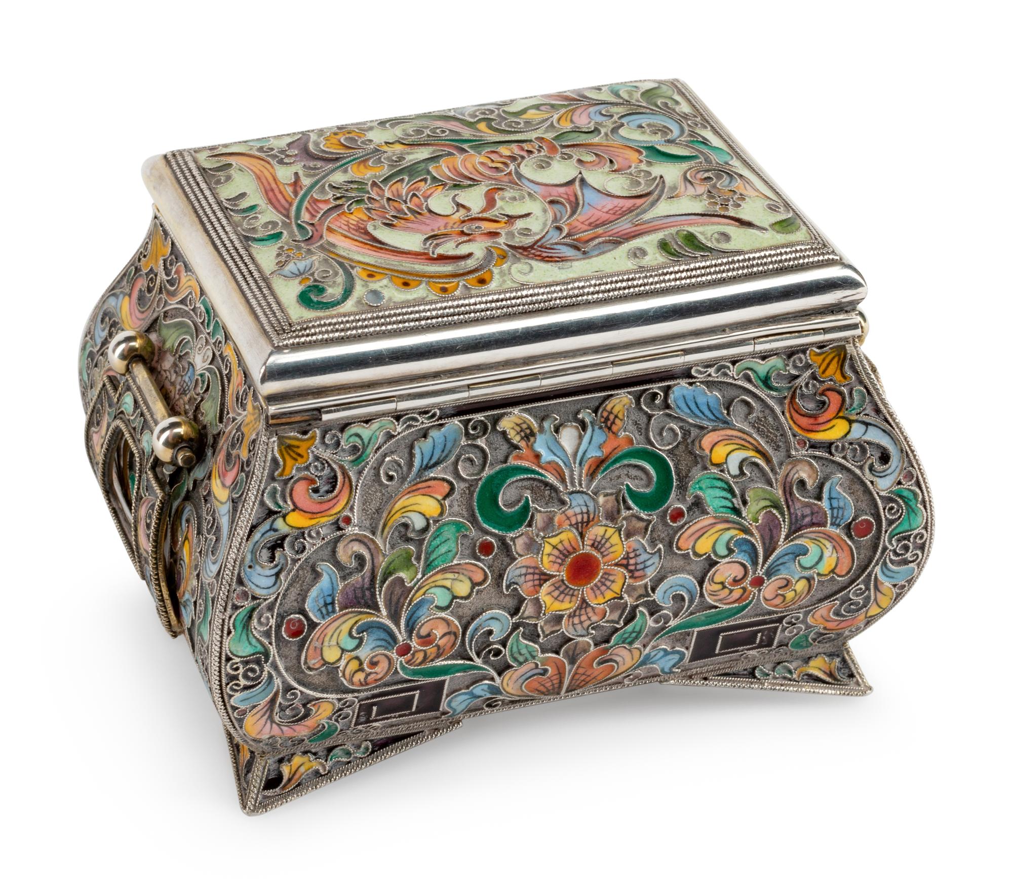An Enameled Silver Box