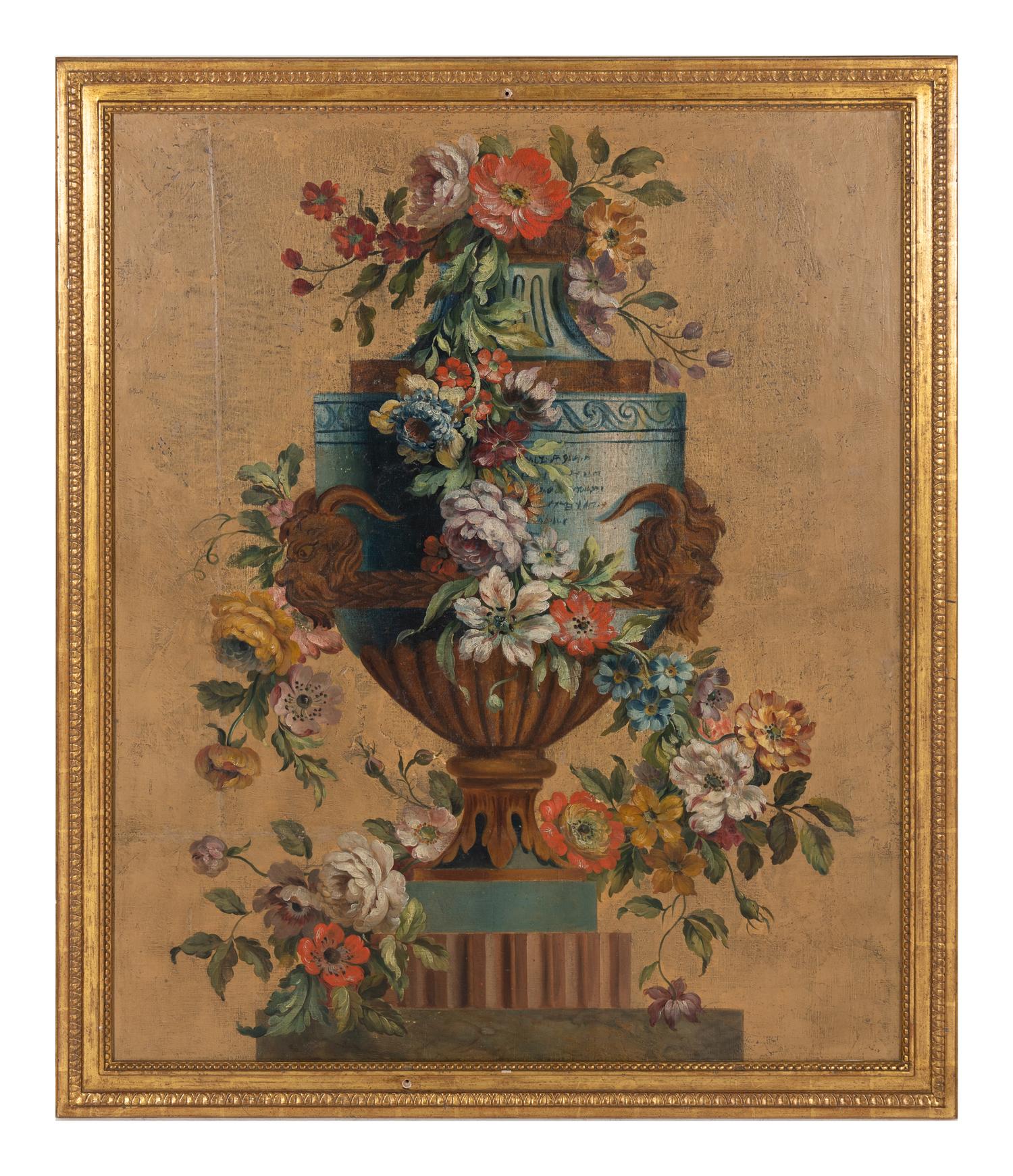 A Pair of Continental Painted Canvas Panels
