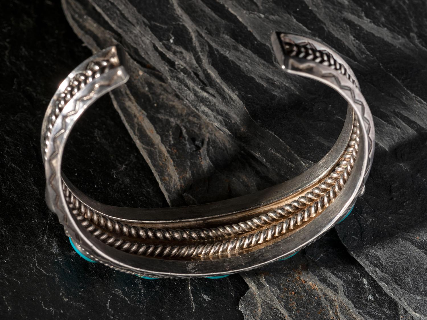 Navajo Silver and Turquoise Cuff Bracelet