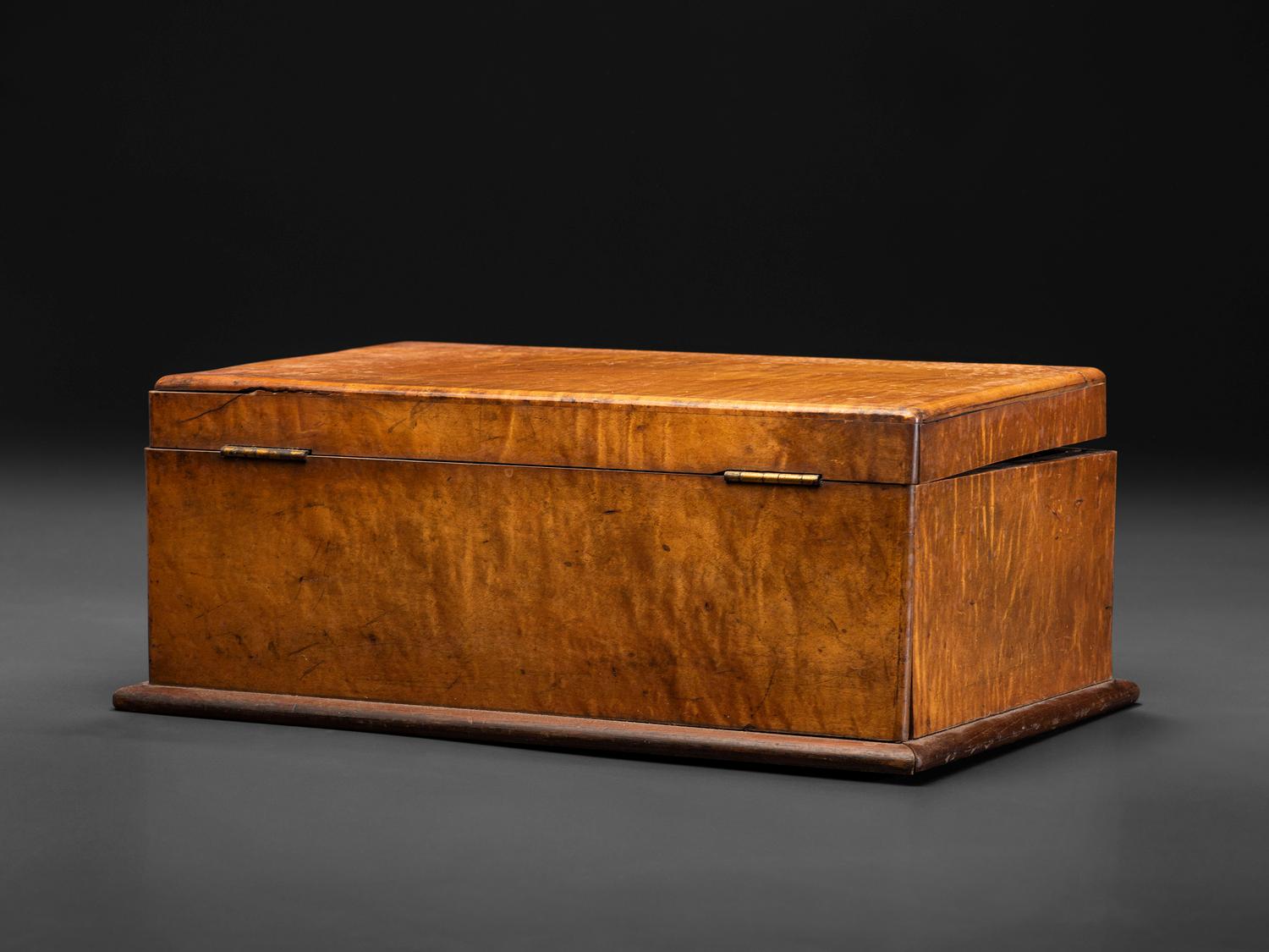 A Victorian Maple Artist's Box with Contents