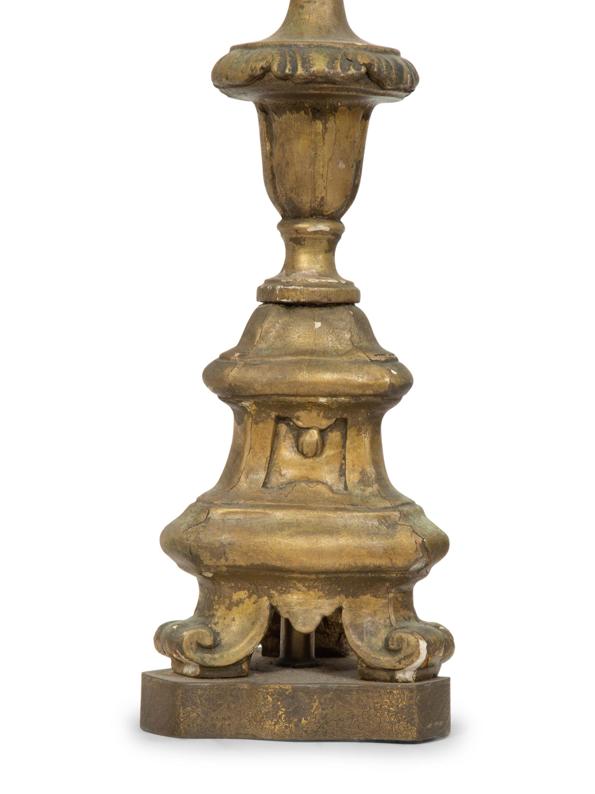 A Pair of Italian Giltwood Lamps