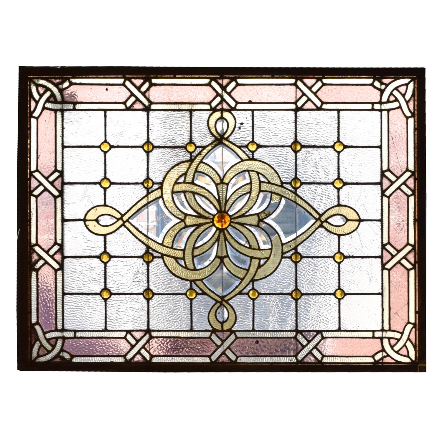 A Stained Glass Window 47" W x 1" D x 36" H — United States, 19th Century