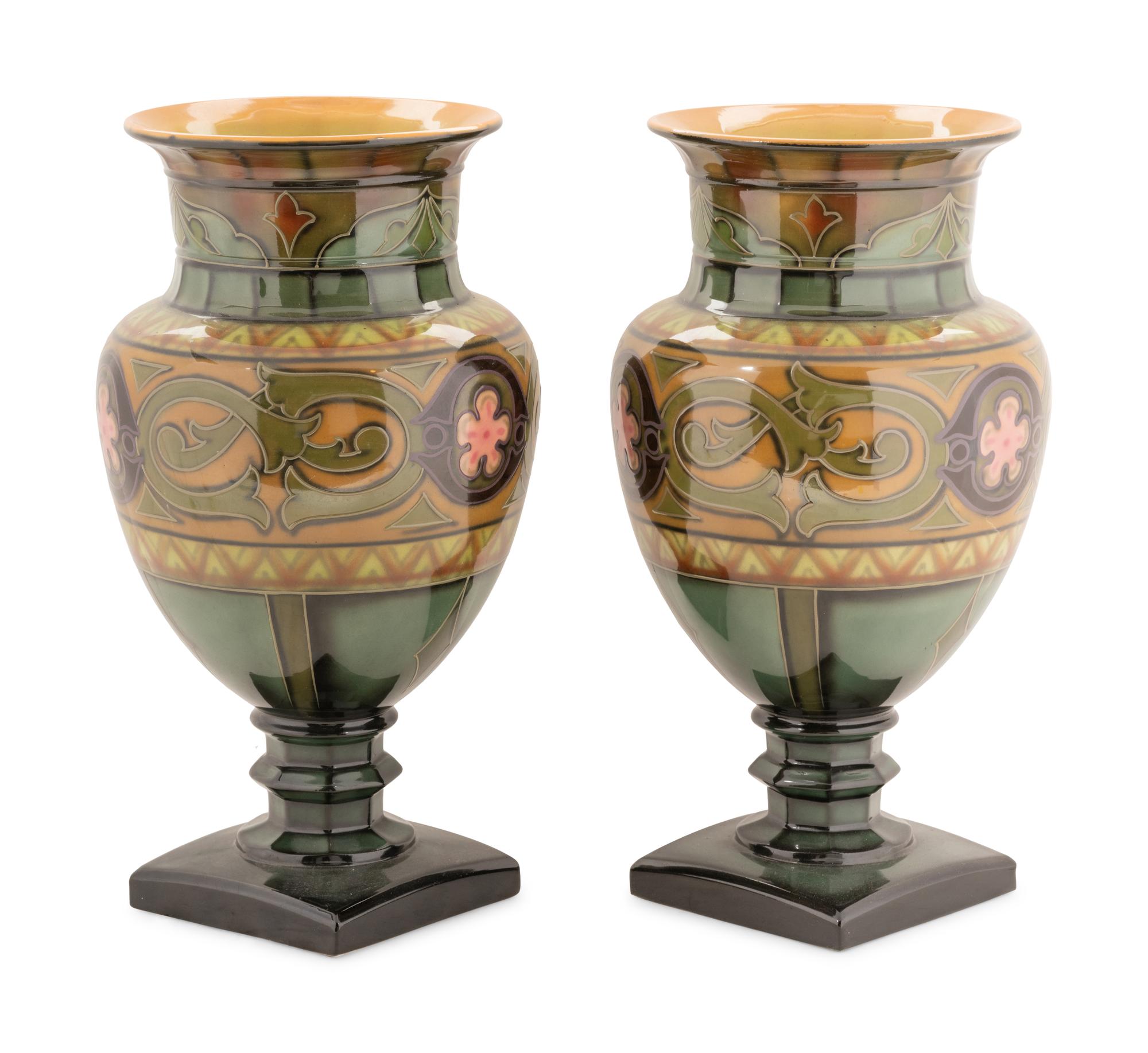 A Pair of Royal Bonn Pottery Vases