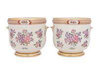 A Pair of Samson Porcelain Cache Pots