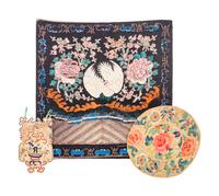 Three Chinese Silk Embroidered Articles