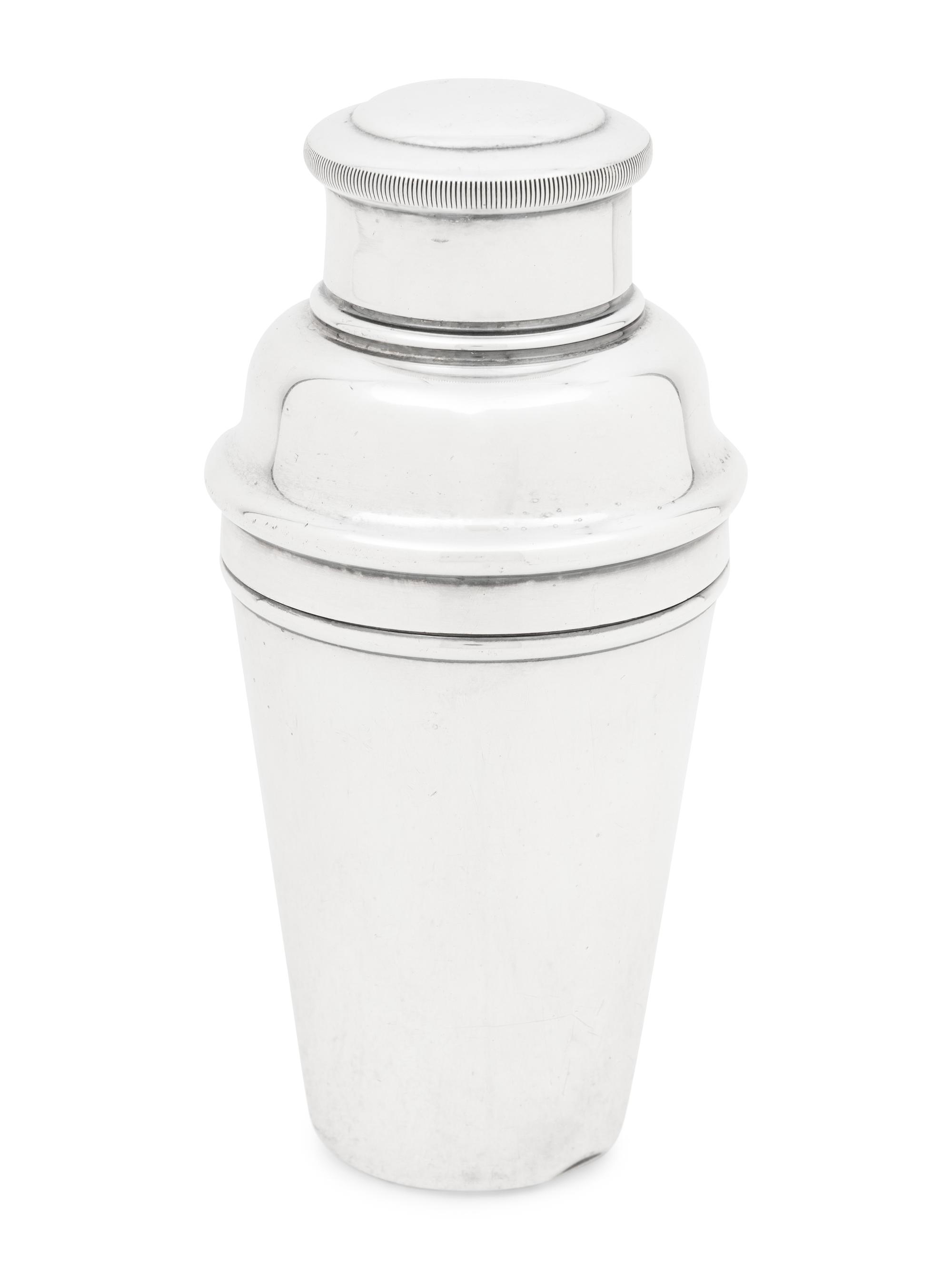 A Group of Three Silver-Plate Cocktail Shakers