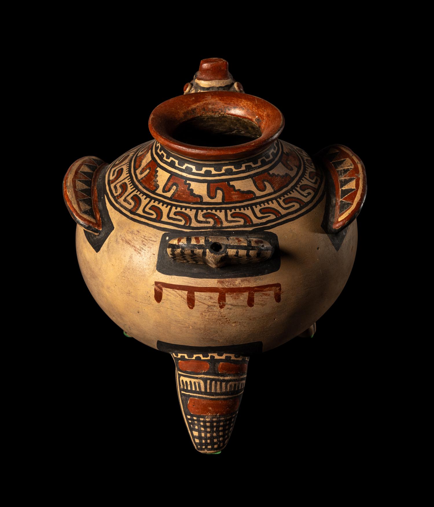 A Nicoya Polychrome Vulture Effigy Vessel