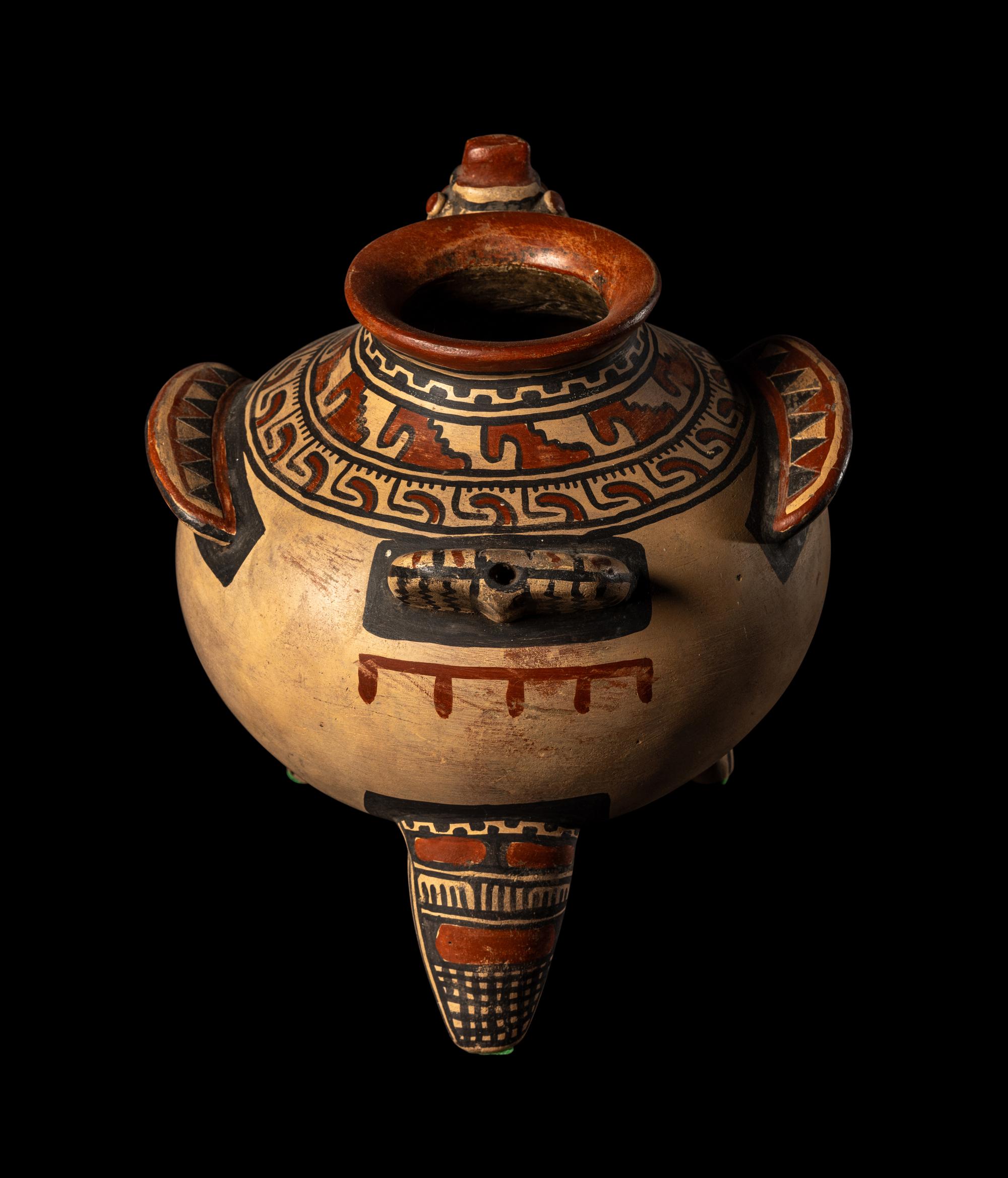 A Nicoya Polychrome Vulture Effigy Vessel