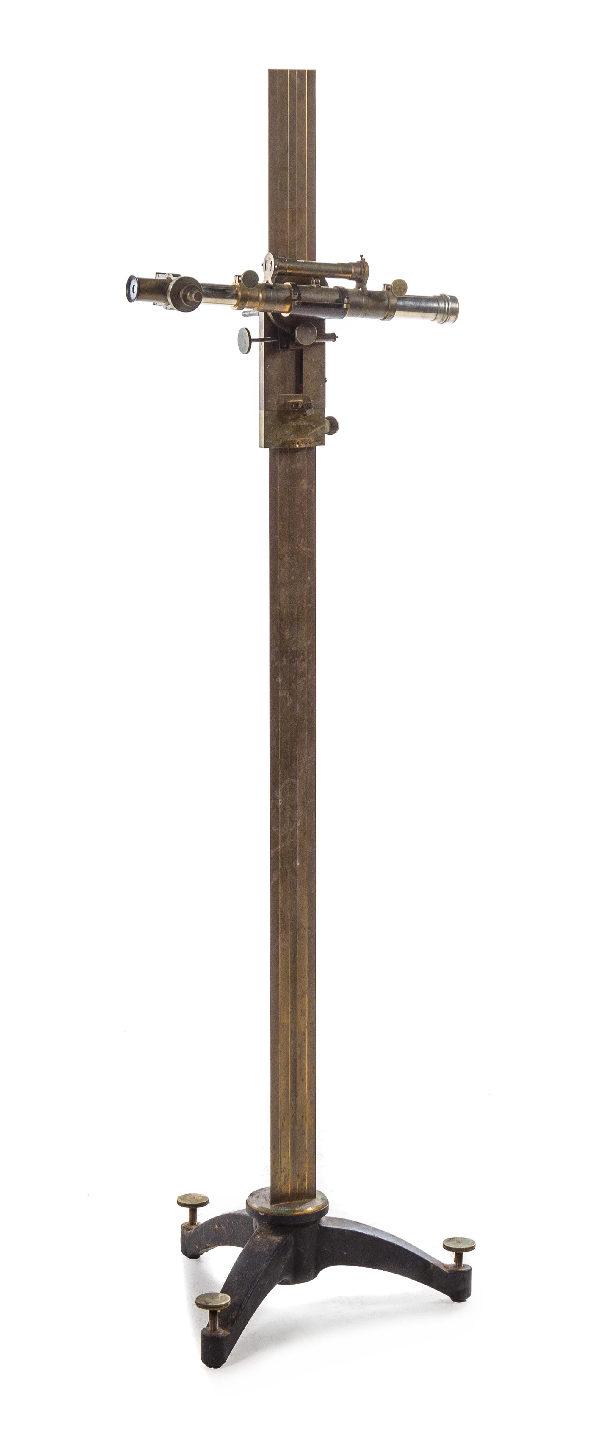 A German Brass and Metal Surveyor Theodolite Height 55 inches. — MAX KOHL, CHEMNITZ, 19TH CENTURY