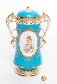 A Minton Porcelain Covered Vase Height 9 inches. — 19TH CENTURY