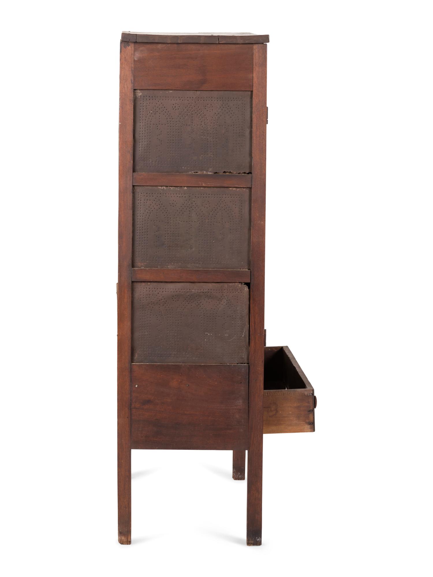 A Walnut Pie Safe with Punched Tin Panels