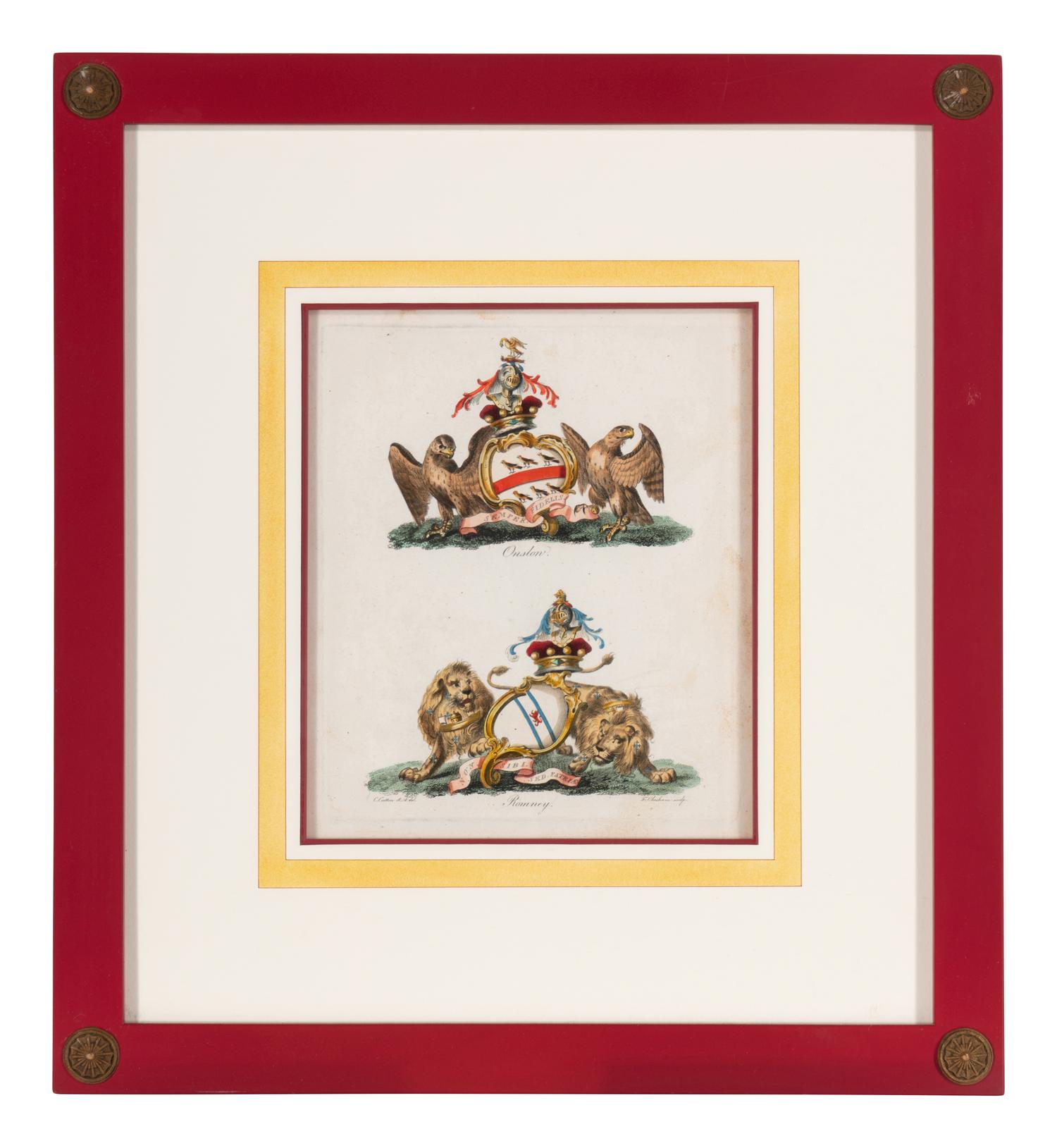 A Set of Ten English Engravings of Coats of Arms