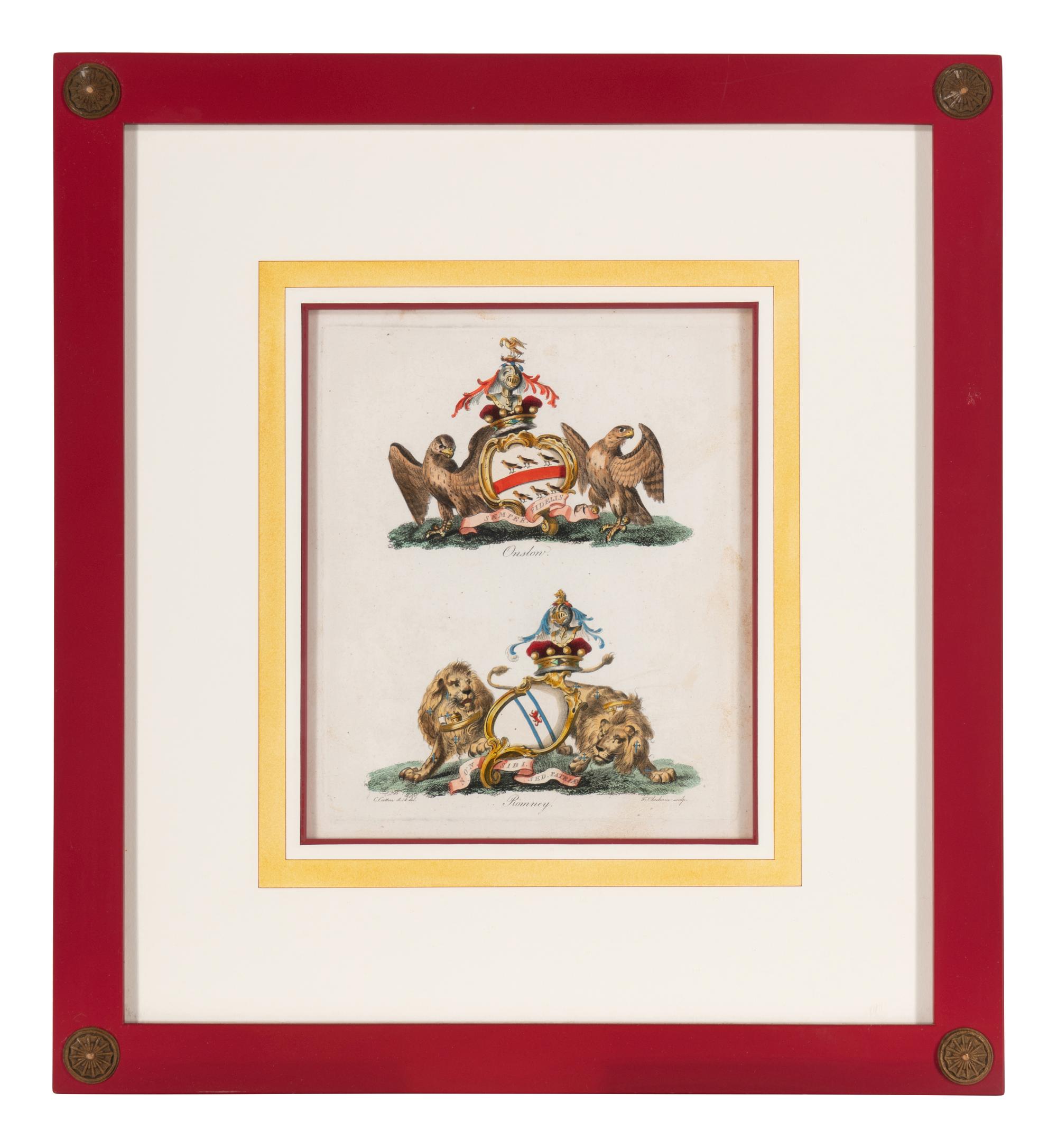 A Set of Ten English Engravings of Coats of Arms