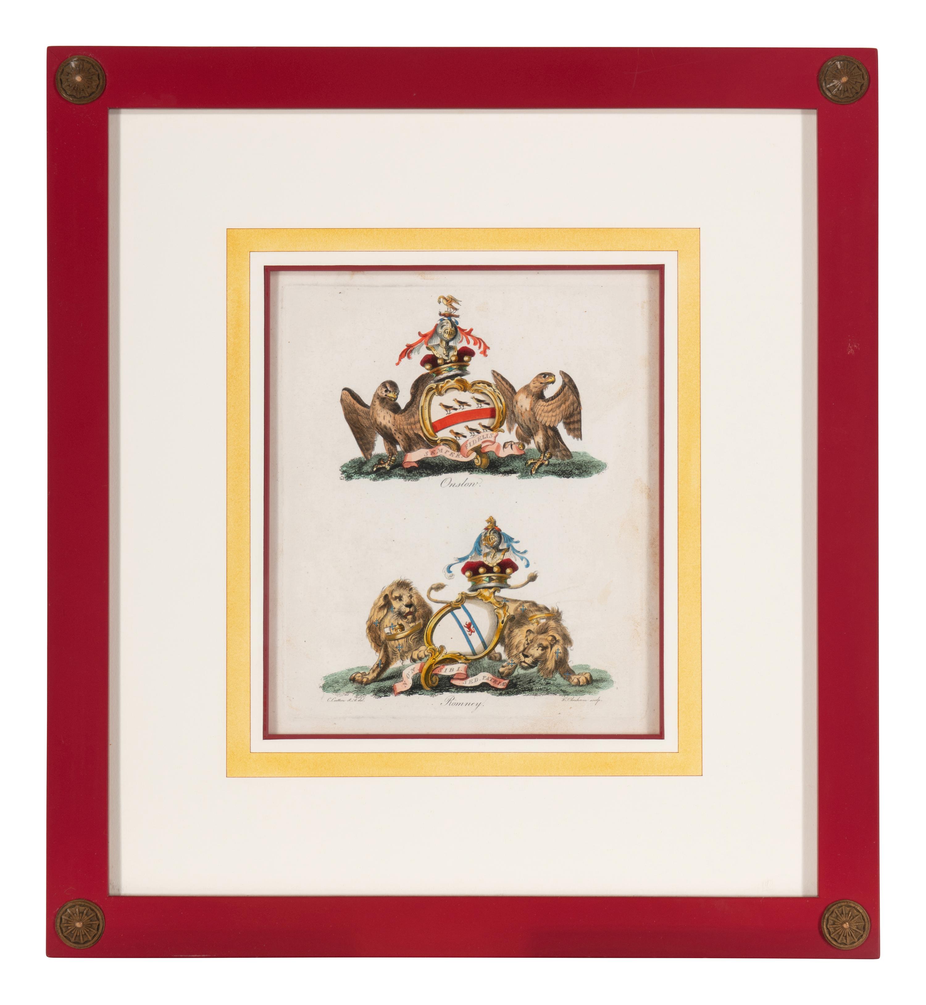 A Set of Ten English Engravings of Coats of Arms