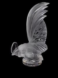 A Lalique Frosted Glass Car Mascot: Coq Nain — 20TH CENTURY