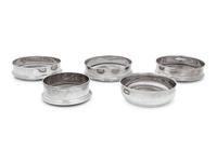 Four Elizabeth II Silver Wine Coasters