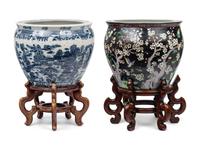 Two Chinese Export Porcelain Jardinières