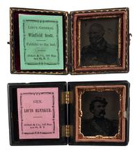 [CIVIL WAR]. A group of 2 Abbott & Co. sixteenth plate tintypes of Generals Louis Blenker and Winfield Scott.