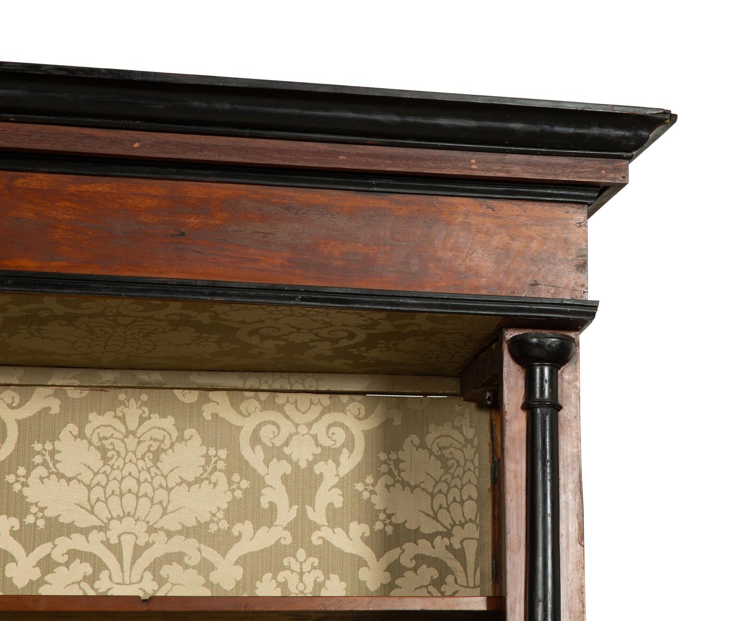 A Biedermeier Walnut and Ebony Bookcase