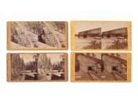 [WESTERN AMERICANA]. MUYBRIDGE, Eadweard (1830-1904), photographer. A group of 9 stereoviews of railroad and landscape views. San Francisco, CA: Bradley & Rulofson.