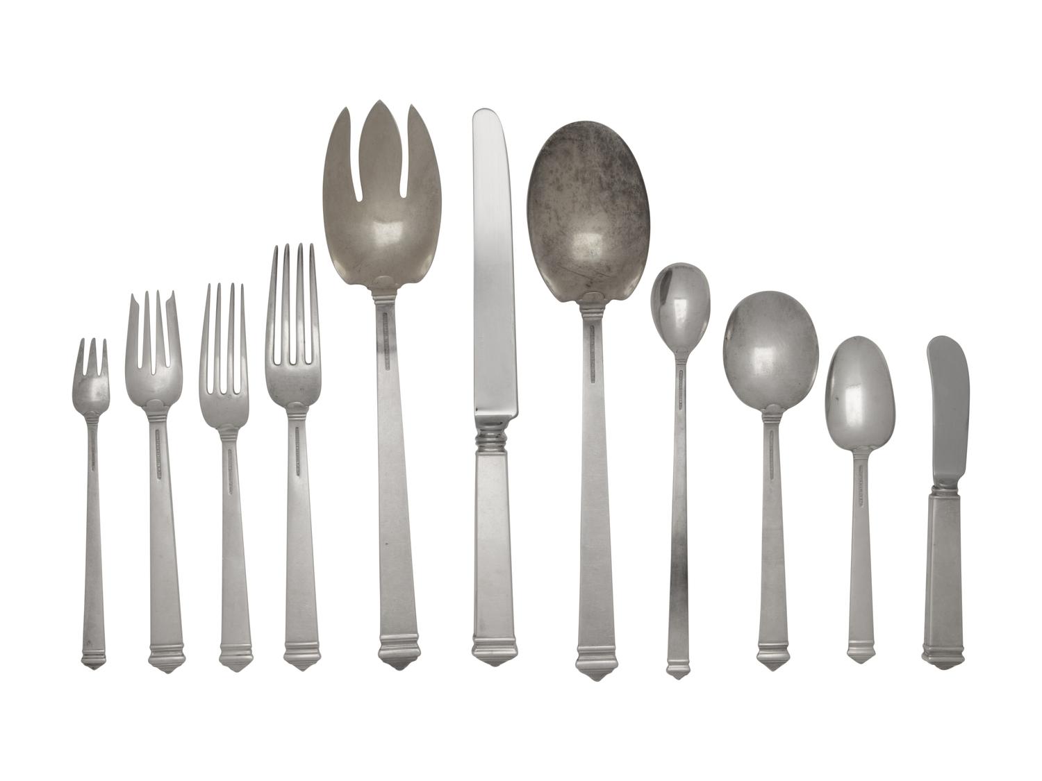 A Tiffany and Co. Hampton Silver Flatware Service