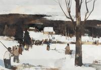 Jean Claude Bourgeois (French, 1932-2011) — Snowy Village