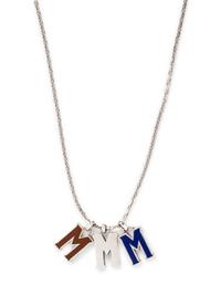 GUCCI, COLLECTION OF ENAMEL 'M' PENDANTS WITH SILVER NECKLACE