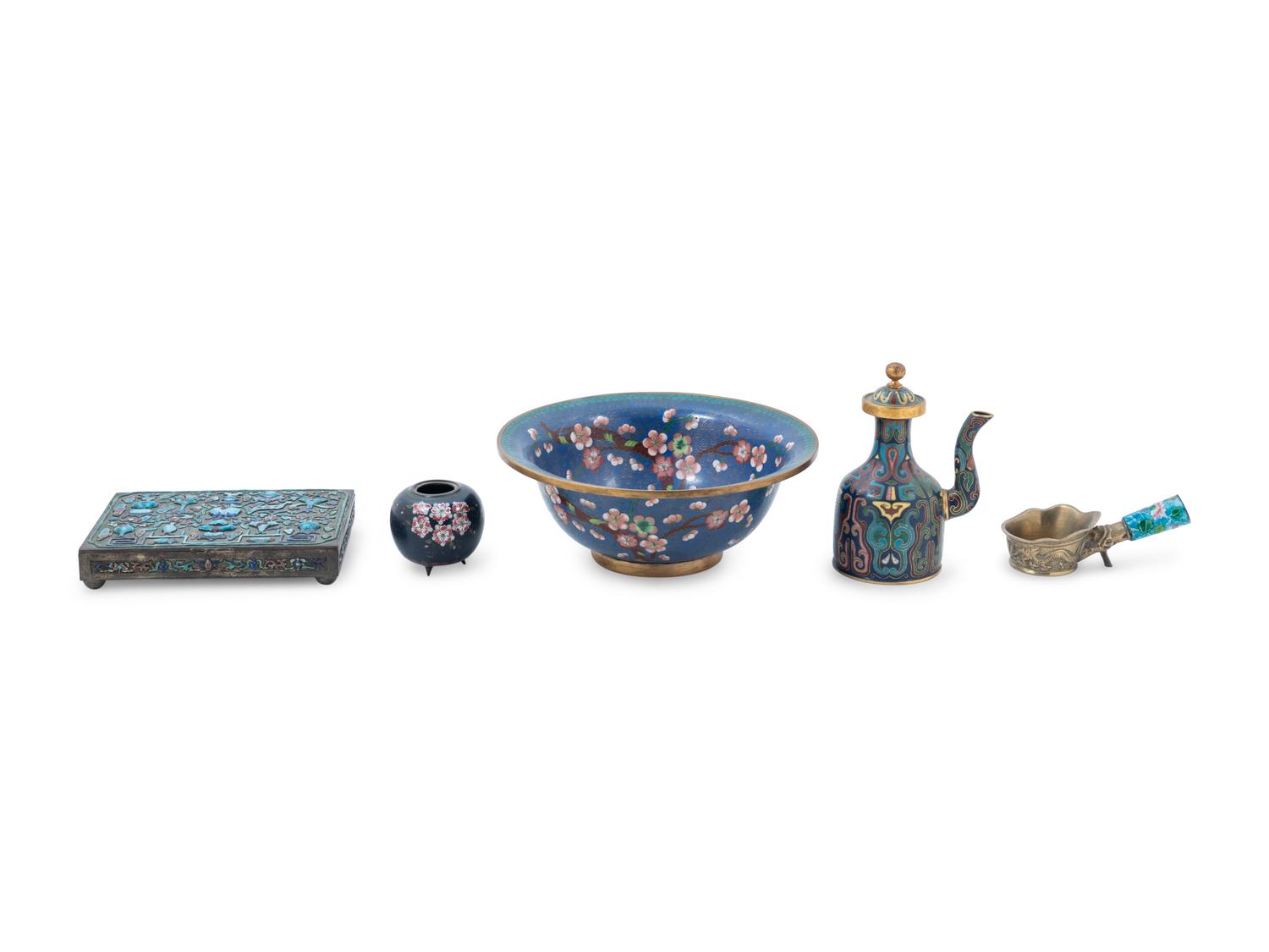 Twenty Chinese Cloisonné Enameled Wares