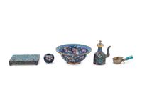 Twenty Chinese Cloisonné Enameled Wares