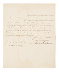 BUCHANAN, James. Autographed letter signed ("James Buchanan"), as Secretary of State, to General Persifor F. Smith, 24 December 1848.