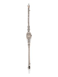 ALTON WATCH CO., PLATINUM AND DIAMOND WATCH