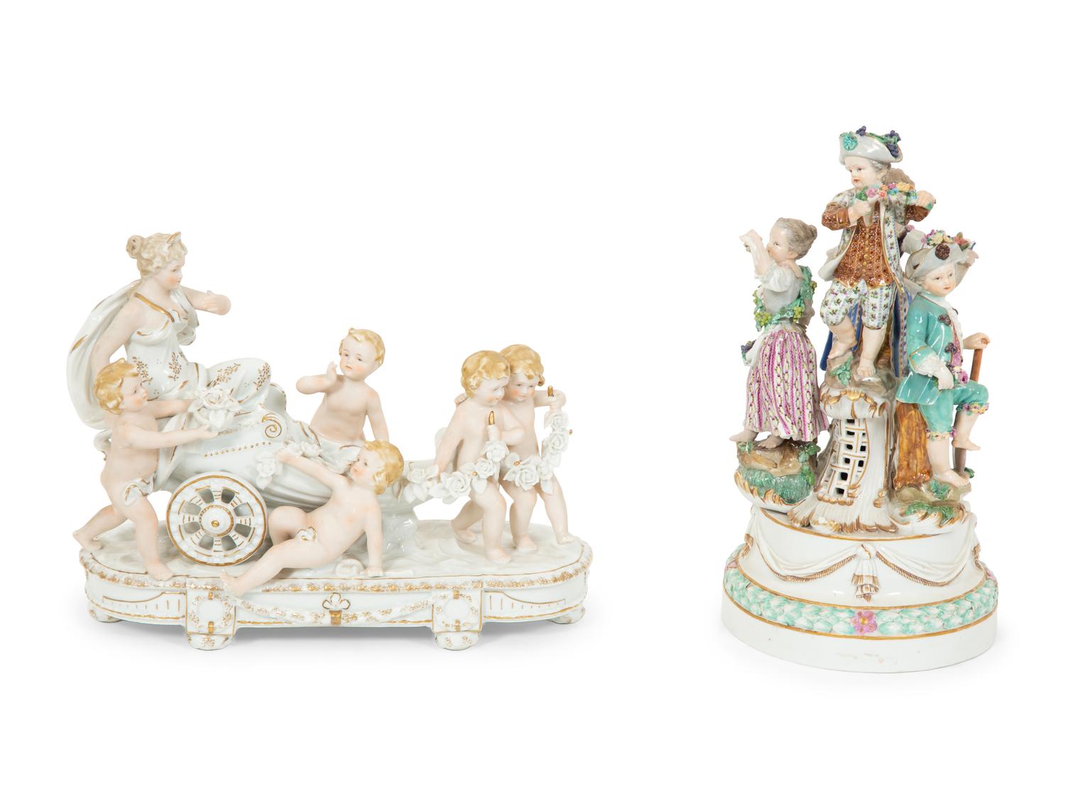 Two German Porcelain Figural Groups