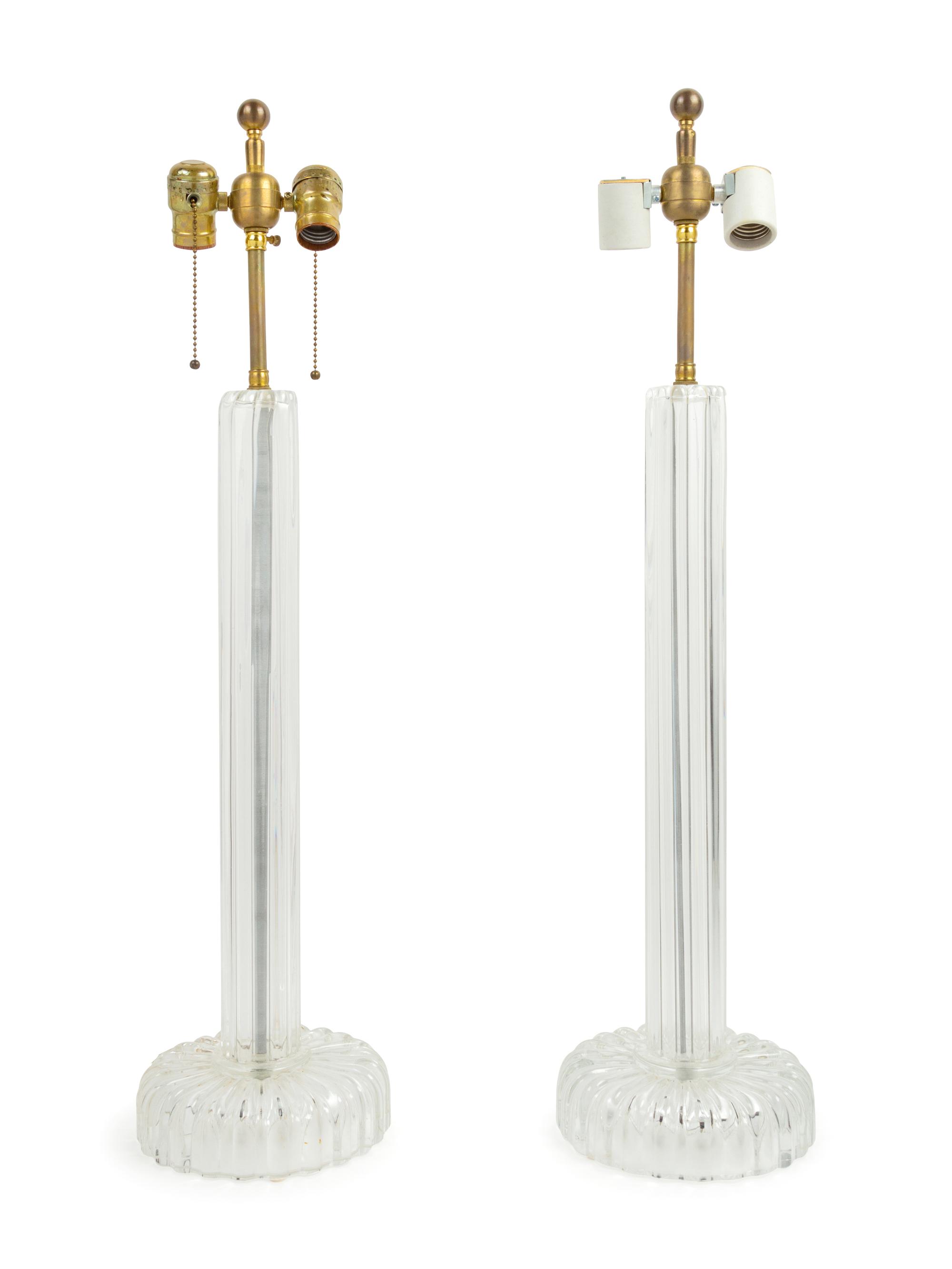 A Pair of Crystal Table Lamps — 20th Century