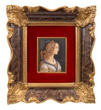 A Collection of Nine Framed Italian Miniature Portraits