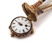 YELLOW GOLD, ENAMEL AND LAPIS LAZULI HARP WATCH