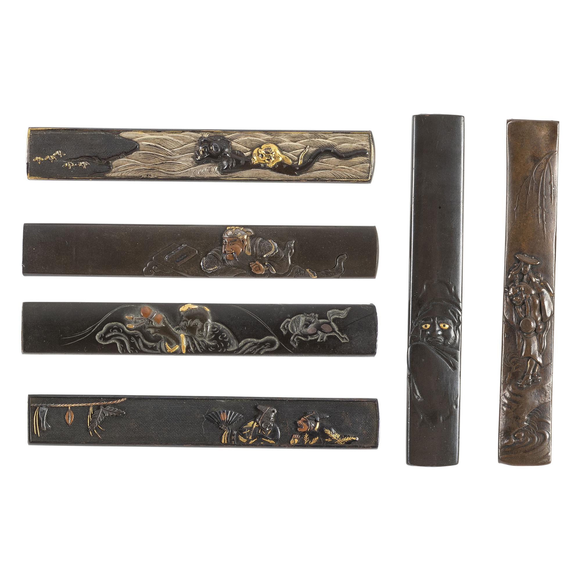 Lot of Six Attractive Kozuka Handles
